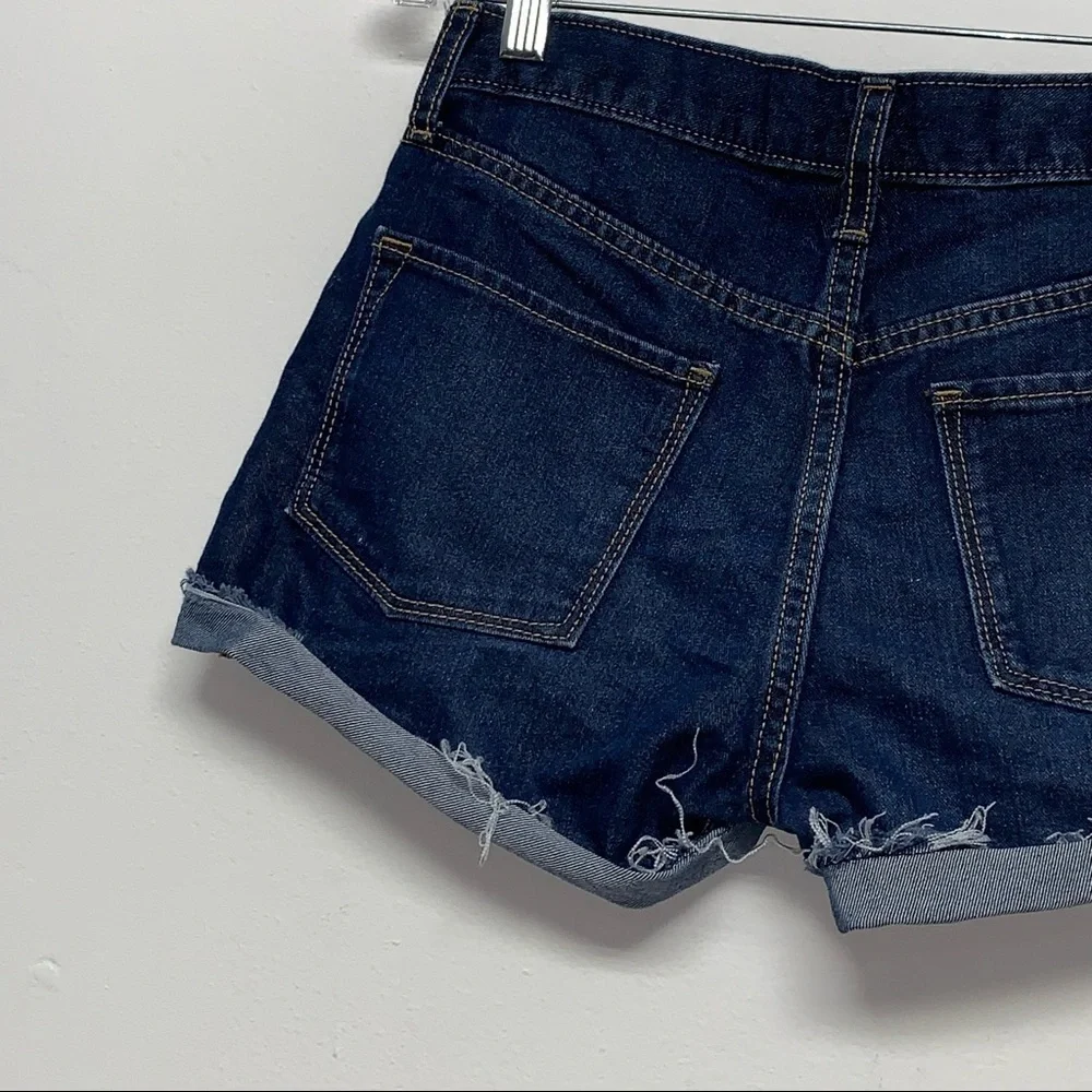 OLD NAVY Girls Size 16 Denim Rough Hem Cuffed Blue Jean Shorts